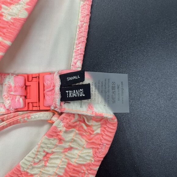 Triangl Inesa Floral Ruched Bikini Pop Soda 2 Pc Cheeky Swimsuit Size SMALL - Picture 4 of 7
